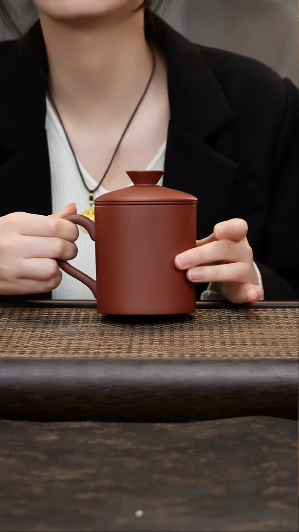 茶杯紫砂三件套紫泥孤品