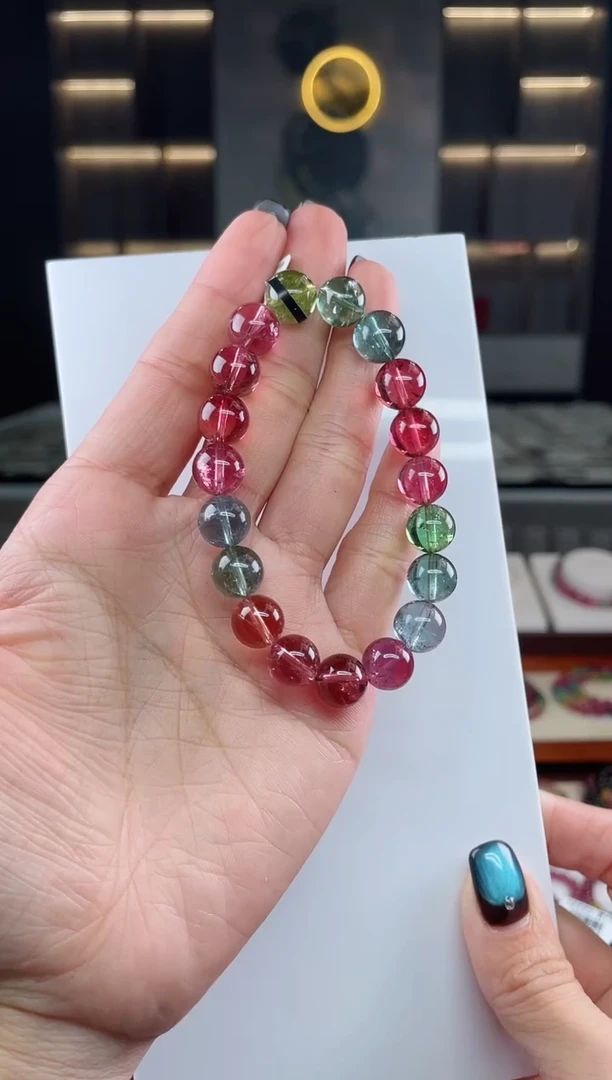 未镶嵌三圈手串碧玺（多样性发一条）T