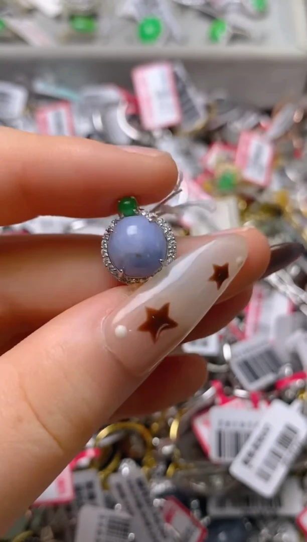 银S925镶嵌戒指翡翠百内无证书