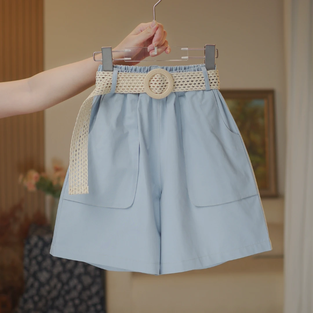 女童短裤2025新款夏款洋气潮时尚儿童中大童小女孩韩版夏季休闲裤