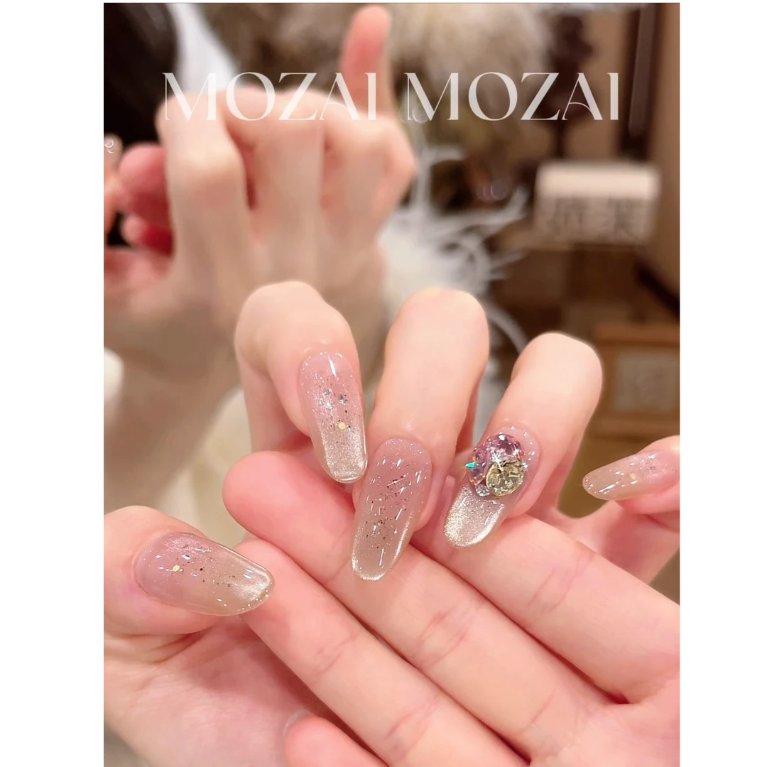 茉哉【施家全华钻/女娲补天】纯手工定制美甲拆卸穿戴甲A5419