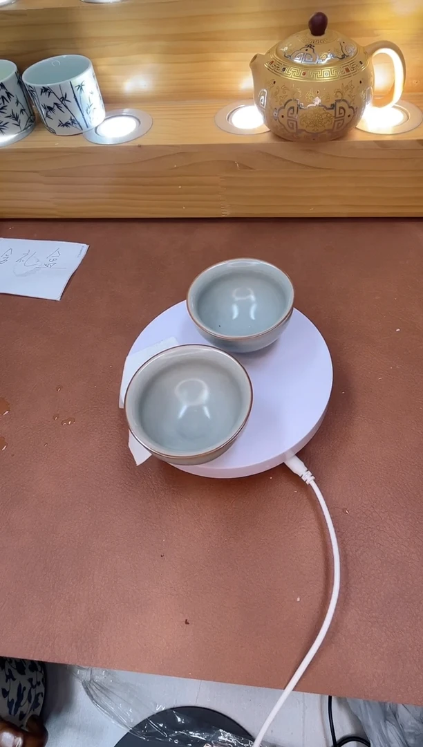 汝窑品茗杯茶杯对杯