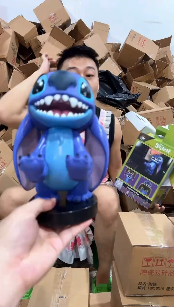 瓷片史迪仔手机支架 张嘴款