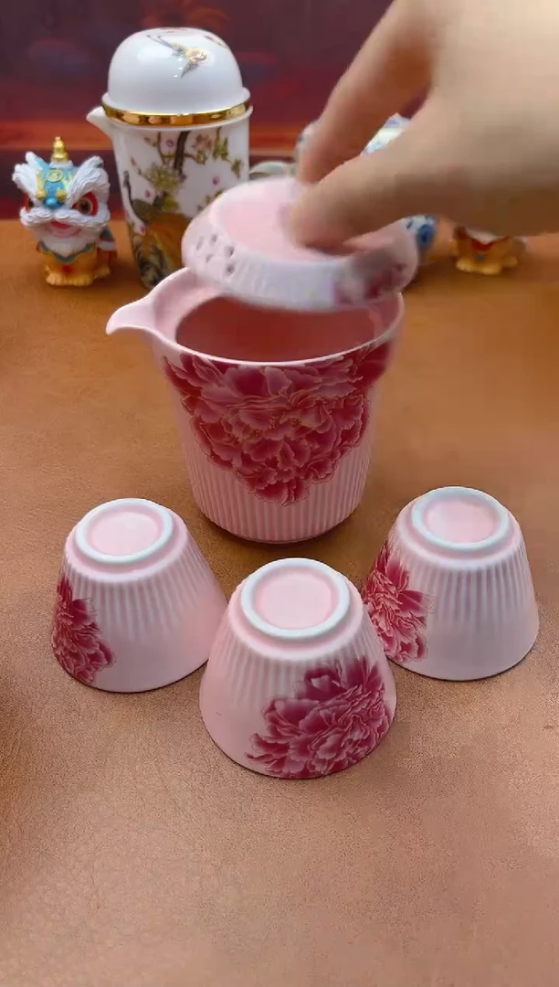 陶瓷茶具摆件旅行套组