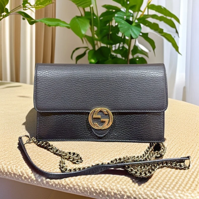 95新 GUCCI/古驰 黑色Woc链条包 1182 3225