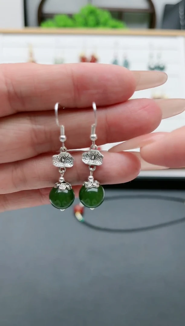 【闪购商品】玛瑙/玉髓耳饰银S925镶嵌680