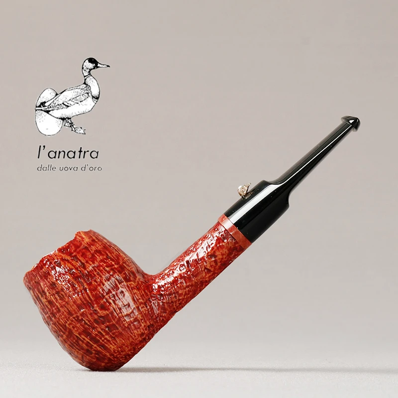 意大利L’anatra 鸭子喷砂直斗 带瘤皮 3毫米 手工石楠木烟斗