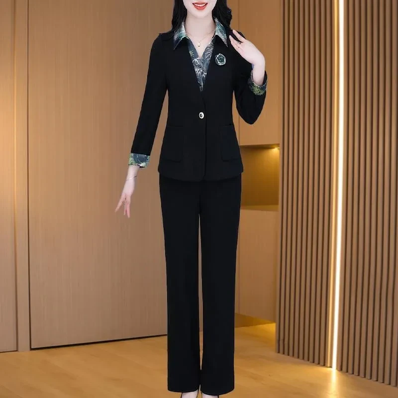 单/套装 春秋新款时尚显瘦洋气上衣休闲气质高级感裤子两件套潮女