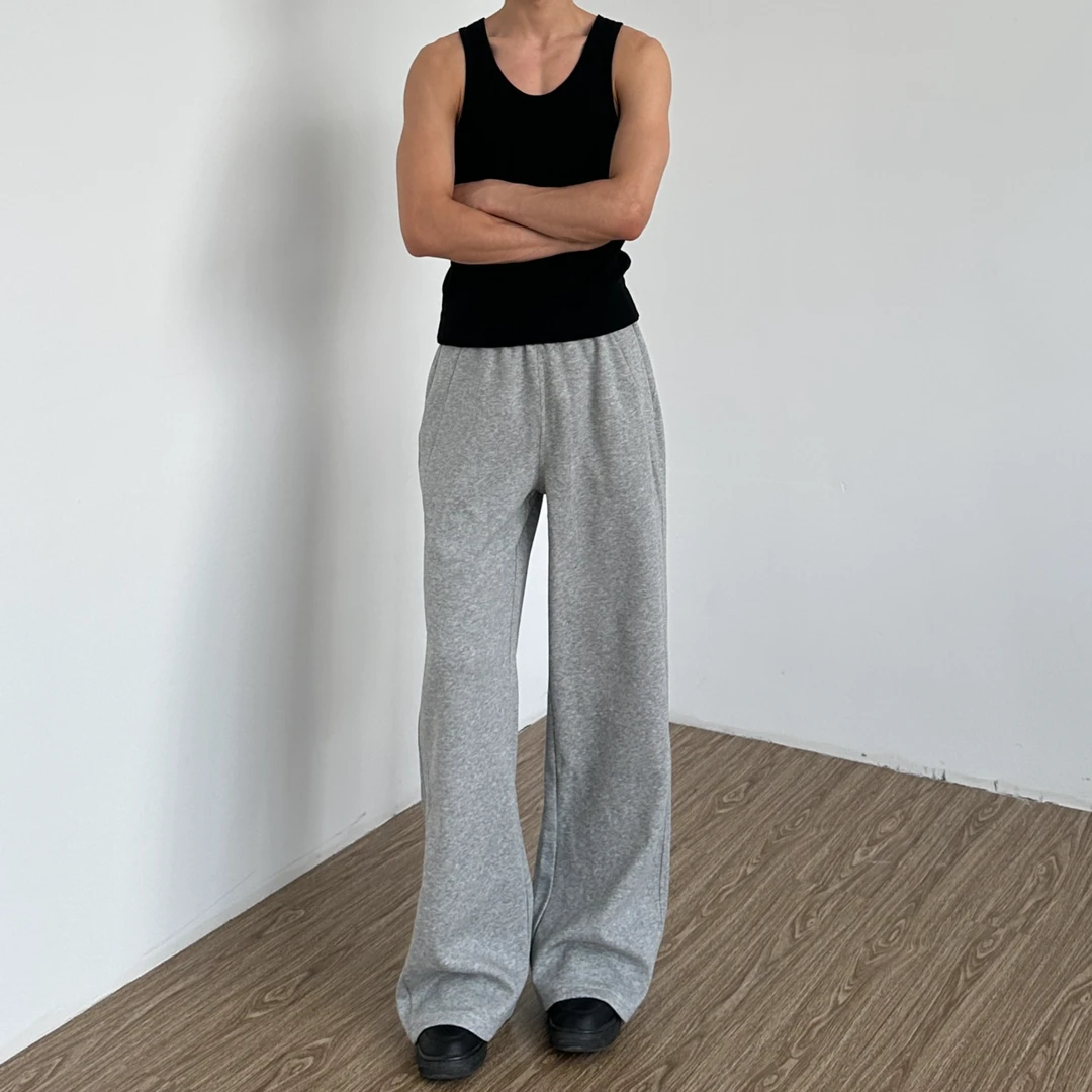 美式复古cleanfit早秋休闲卫裤男女秋季潮牌直筒休闲裤微喇运动裤
