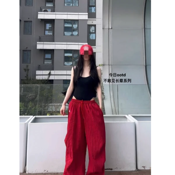 美式性感辣妹镂空连体吊带背心上衣女夏季2025新款显瘦阔腿休闲裤