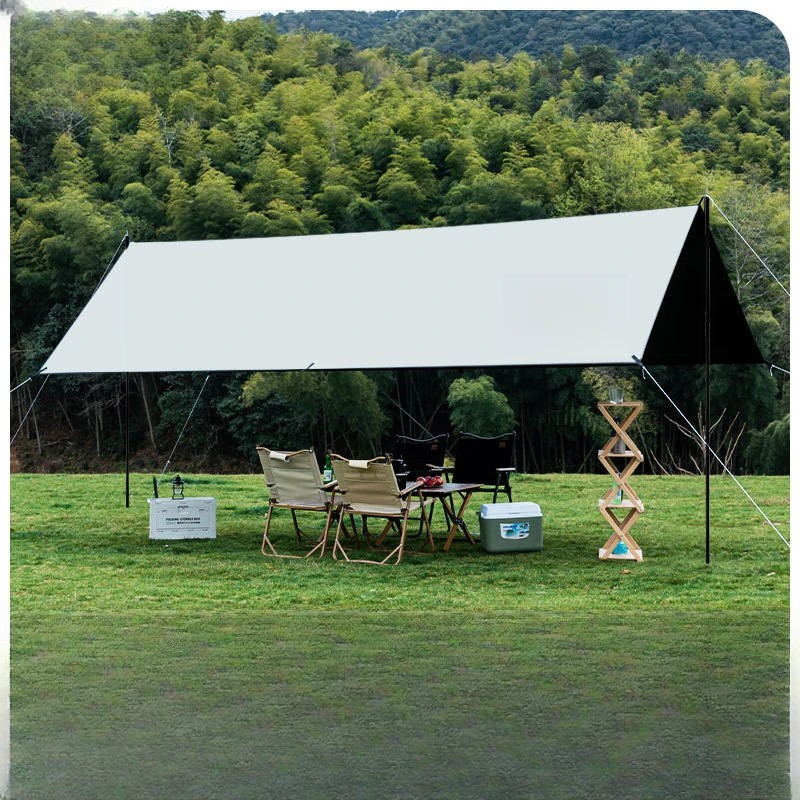 新款黑胶天幕帐篷户外露营遮阳棚便携式加厚防雨公园野餐防晒凉棚
