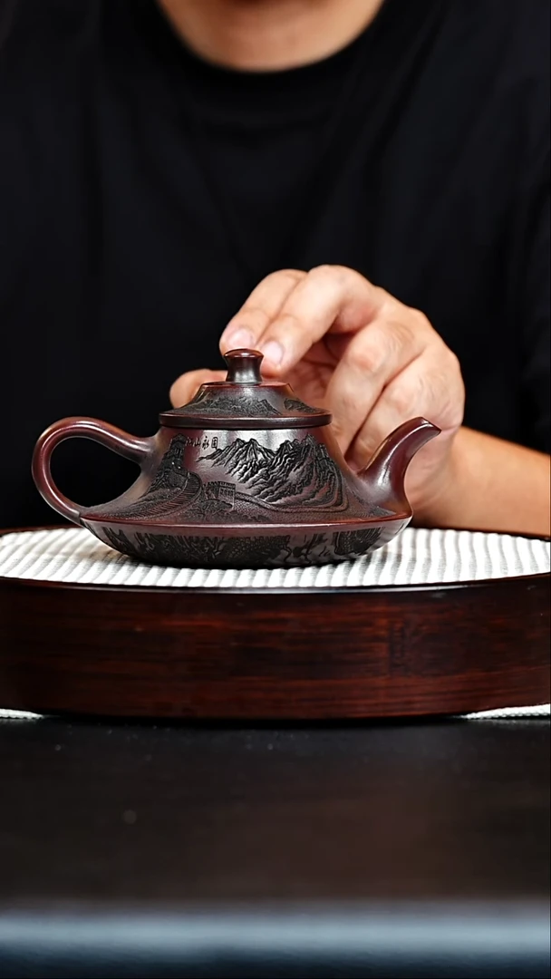 茶壶紫砂宜兴紫砂 隐龙云炉 铁血红砂 高运h328