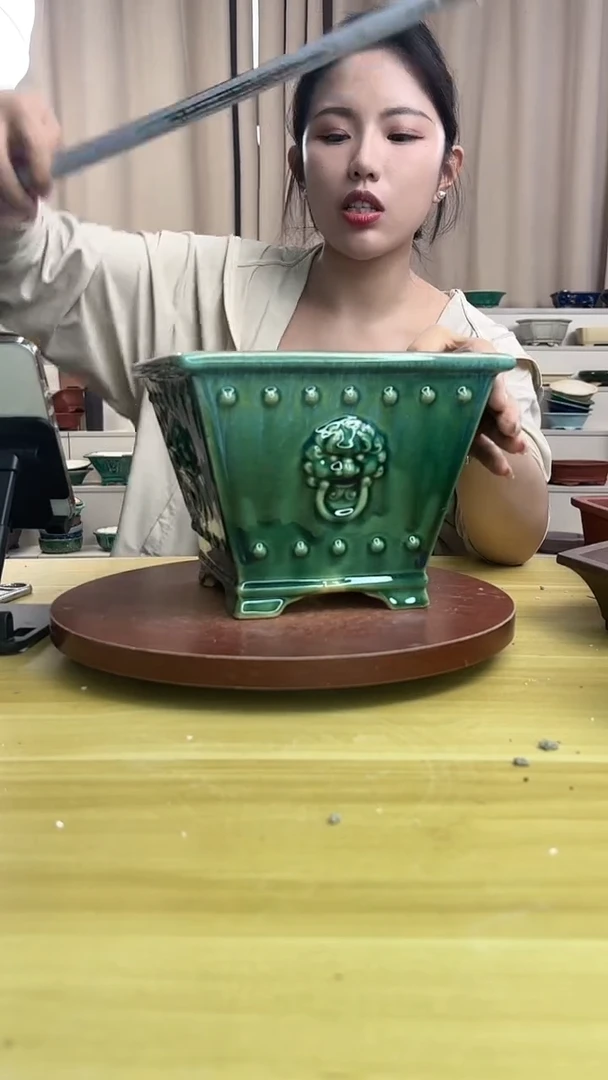 紫砂花盆1****8浅草紫砂花盆微瑕