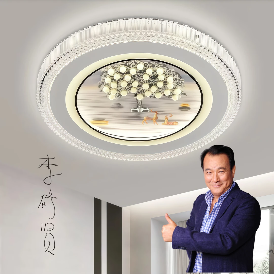 1简约时尚LED2025全光谱钢化玻璃智能家居卧室主卧次卧书房灯具