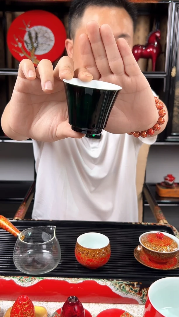 绿宝沙大漆极光主人杯太古大漆