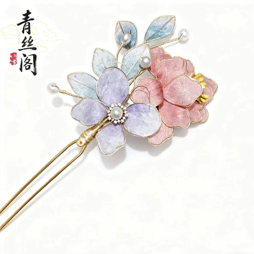 【非遗手作】古风饰品古风发饰绒面发饰古风古装发饰仙气（孤品B628