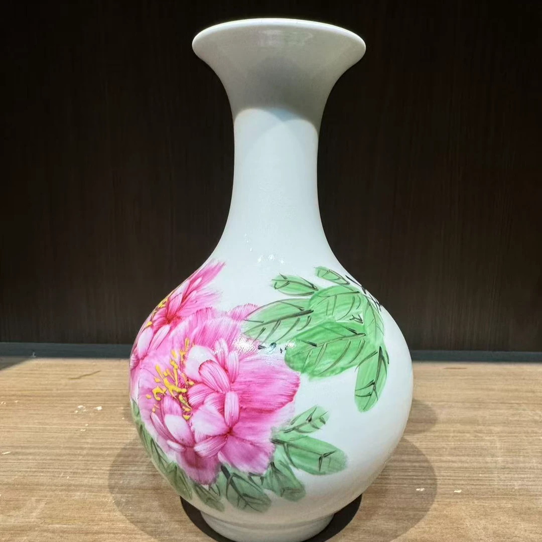 手工陶瓷花瓶中式风格家居办公室装饰摆件-10