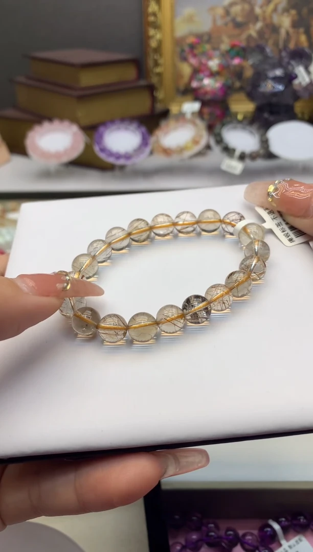 【闪购商品】水晶手串未镶嵌透体铜发晶9+