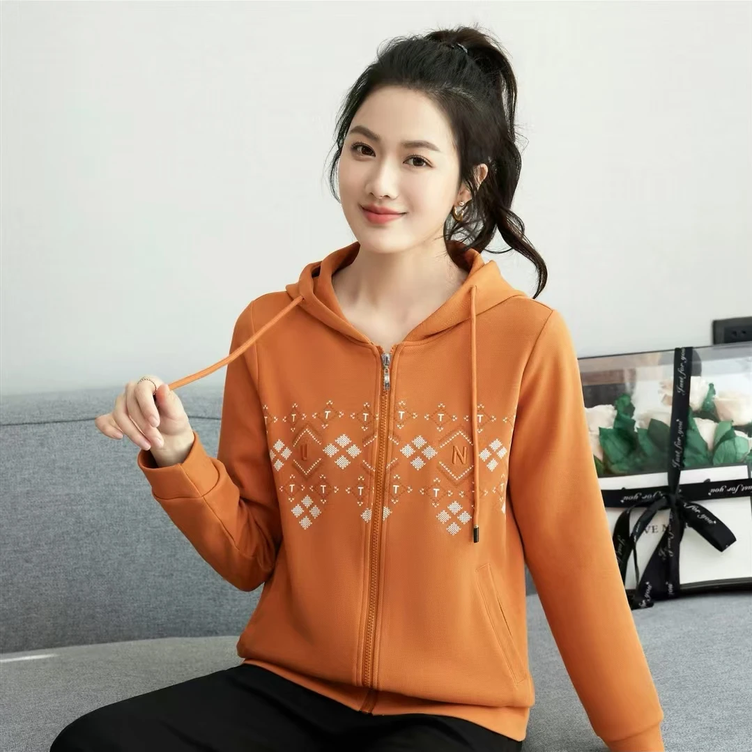 3023#春季新款珠地连帽休闲运动外套上衣