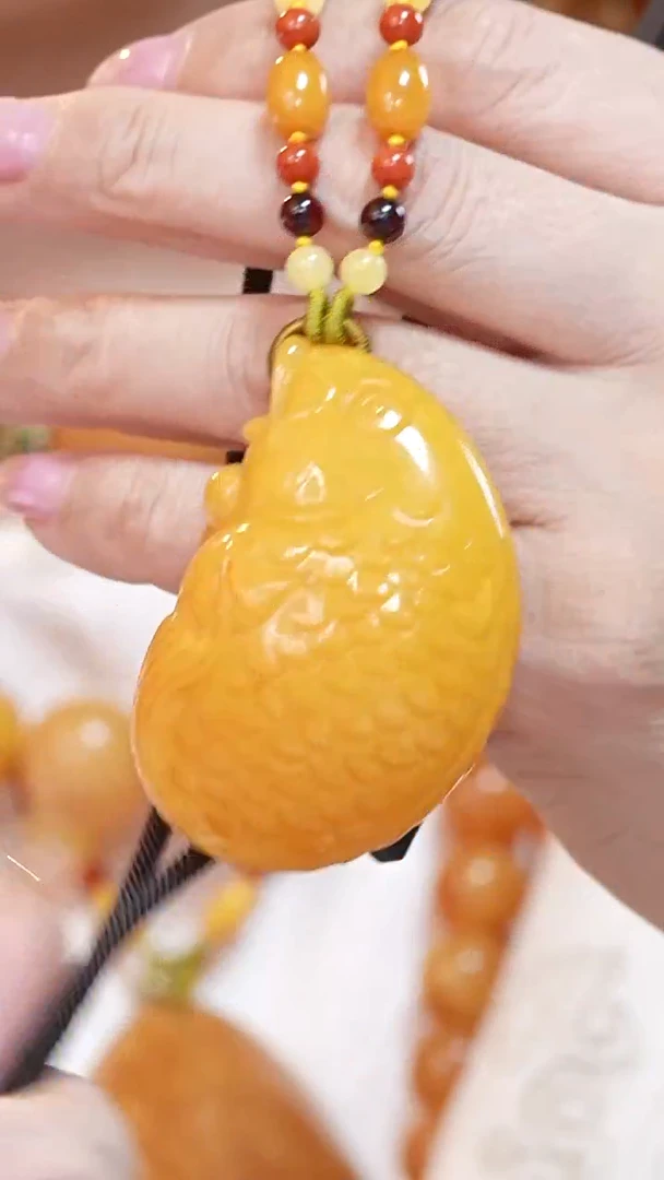 蜜蜡颈饰未镶嵌8725天然蜜蜡珠宝奇石云端妖孽全部保真
