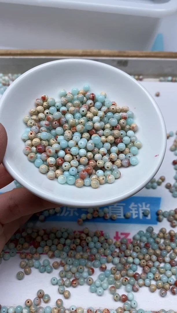 玛瑙/玉髓散珠未镶嵌B724 寿山 石4mm100个8元