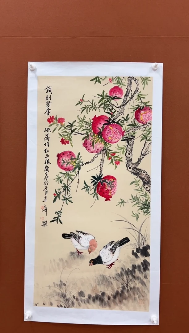 国画李文峰三尺整张没骨花鸟