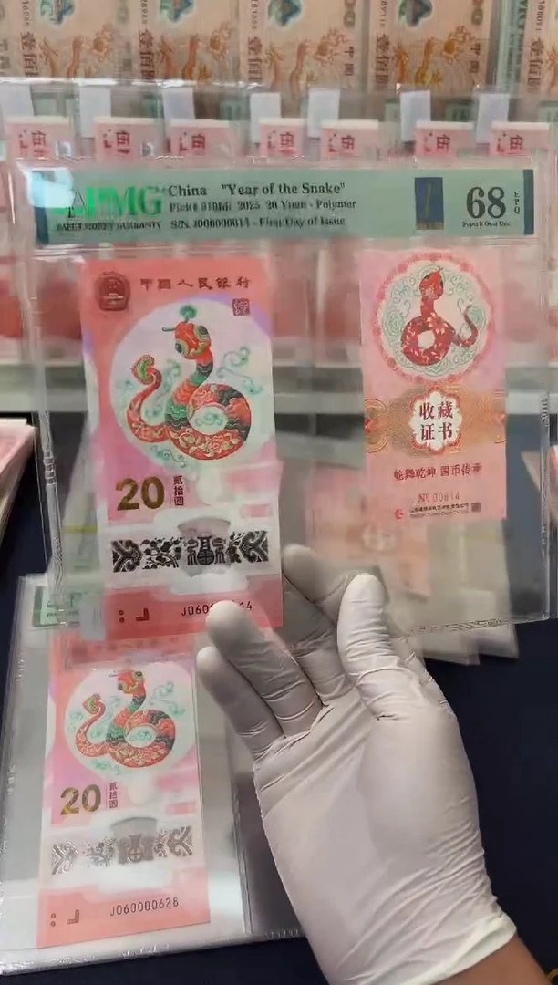 【闪购商品】塑料25年蛇钞币证（4）-PMG68