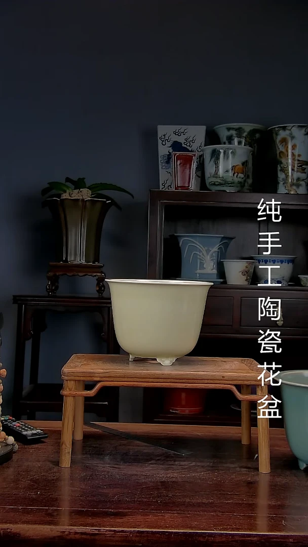 景德镇手工陶瓷 花盆