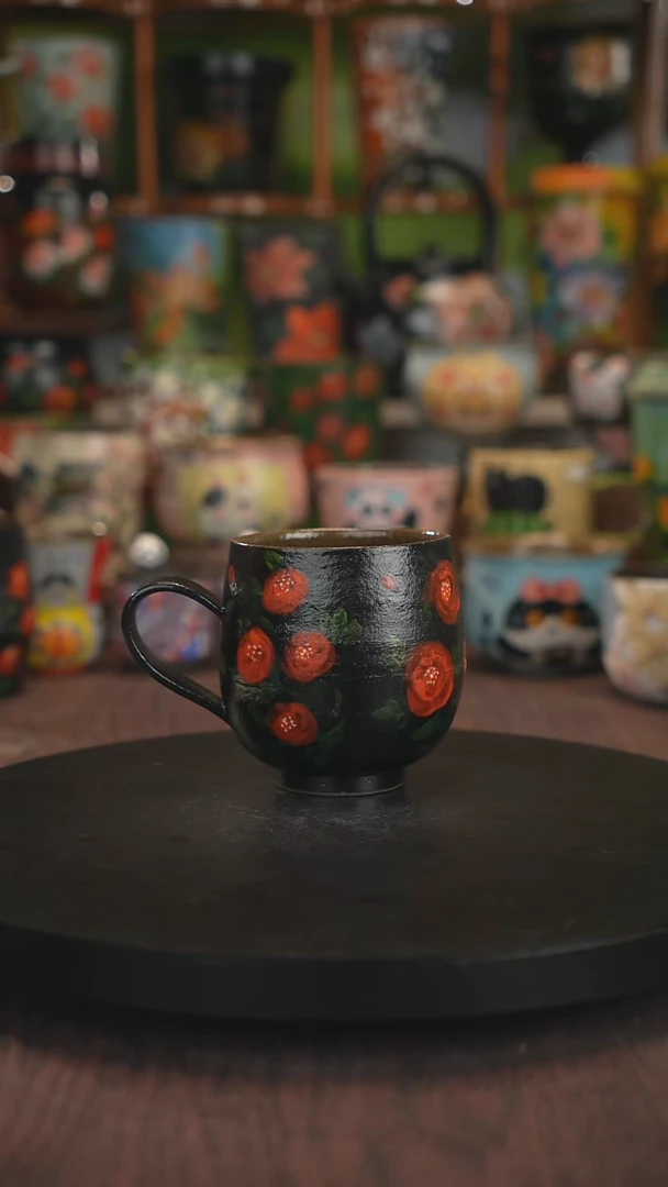 紫砂油画手绘釉下彩
