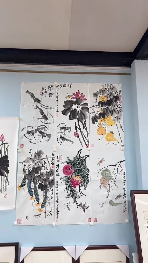 国画武天庆老师六条屏