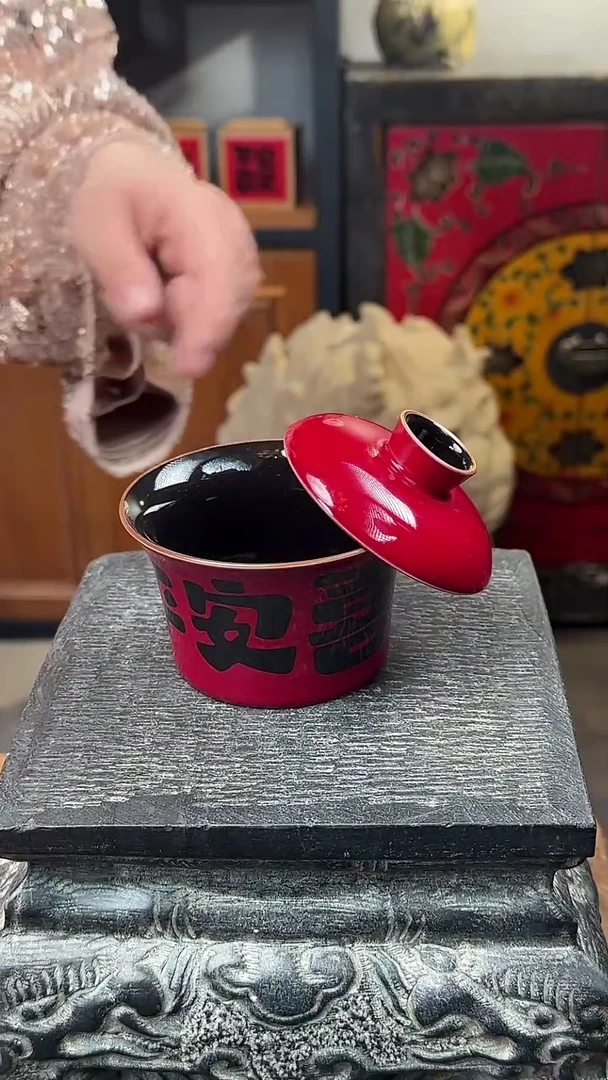 【闪购商品】摆件陶瓷手工盖碗釉上彩