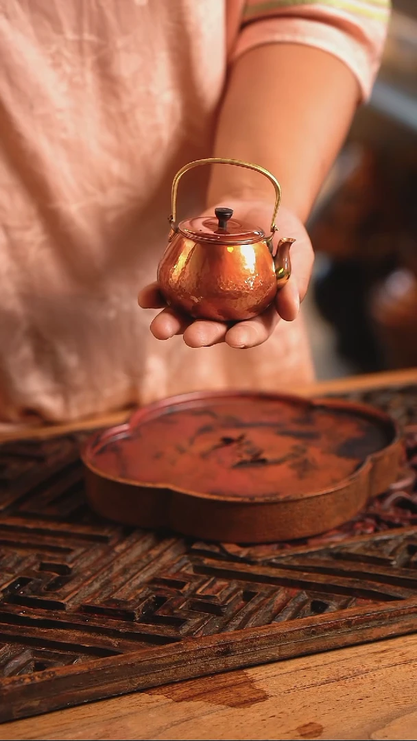铜小洞天泡茶壶铜手工