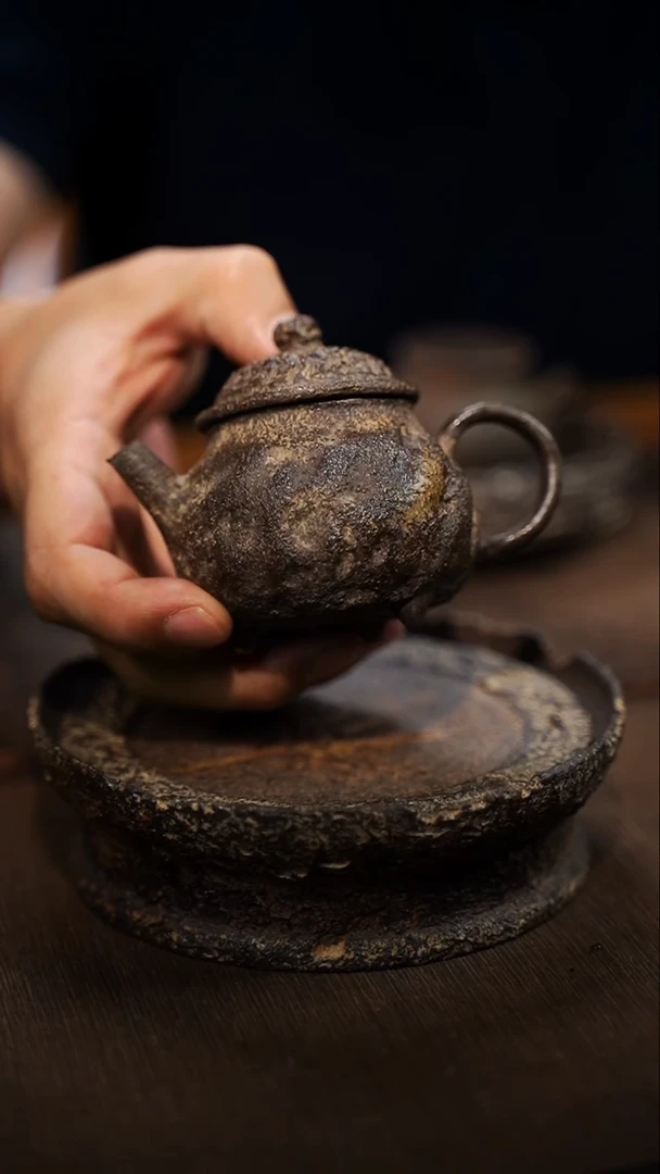 全手工制作  南蛮三足后手壶