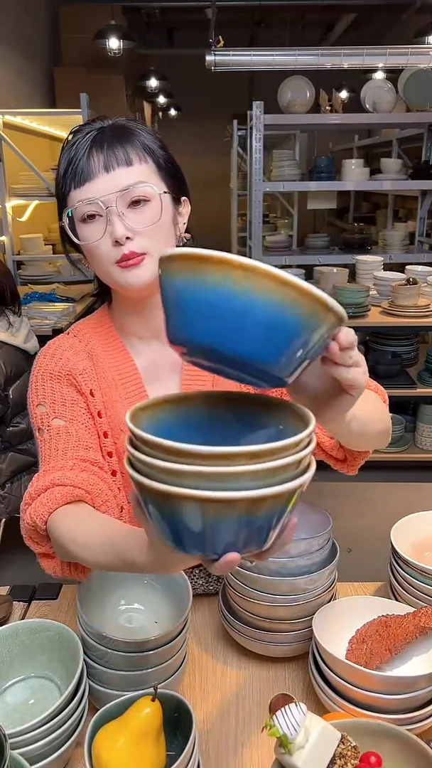 瓷123外贸尾货高温釉下彩陶瓷餐具默认微瑕