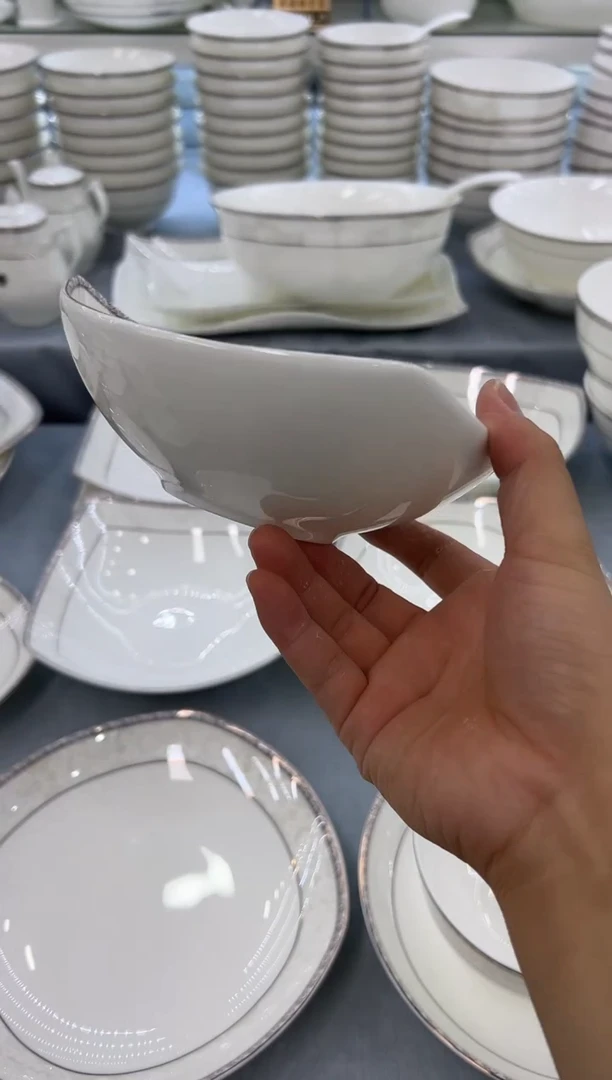 骨瓷玲珑6三角2个