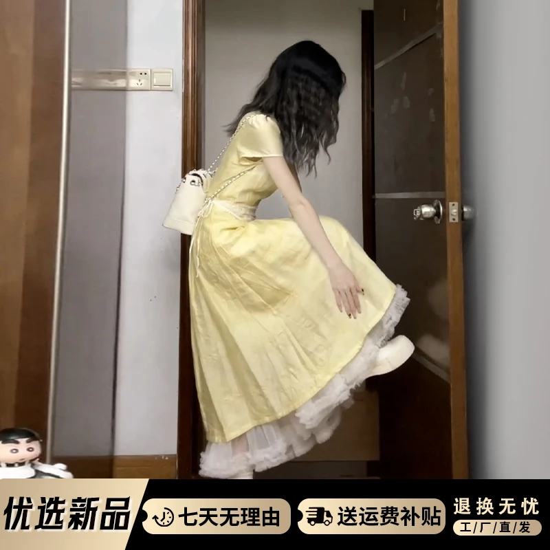 3624国风新中式改良旗袍连衣裙子女春季新款小众设计气质大摆长裙