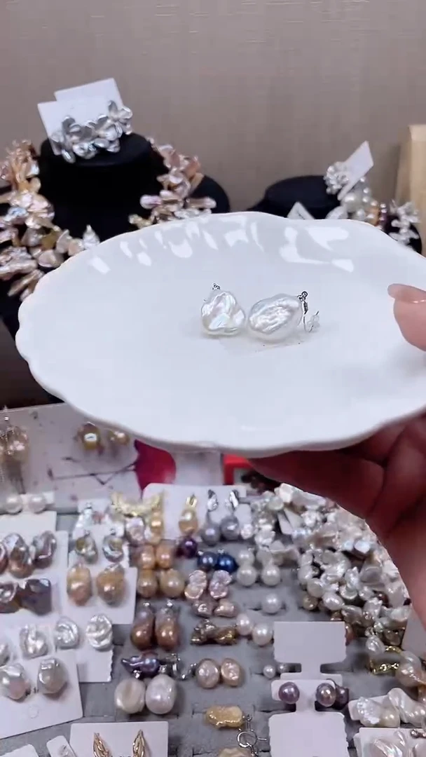 未镶嵌耳饰淡水珍珠柠***¥【纯恬饰品】