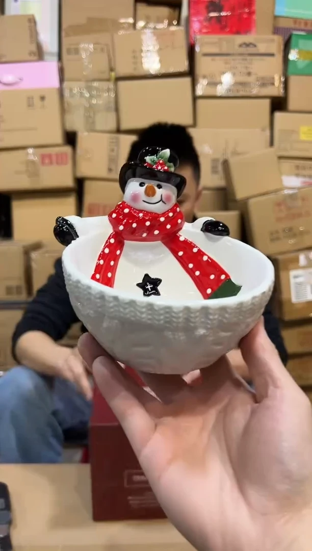【闪购商品】杯陶瓷原盒雪人碗