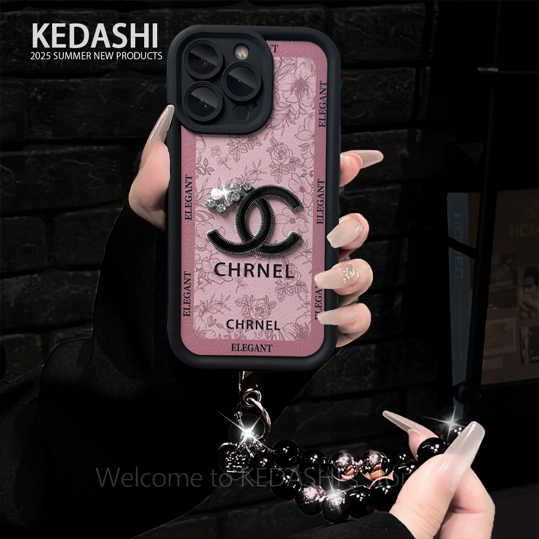 香香线花双C天眼羊皮适用苹果17PROMAX华为VIVO/OPPO手链手机壳女