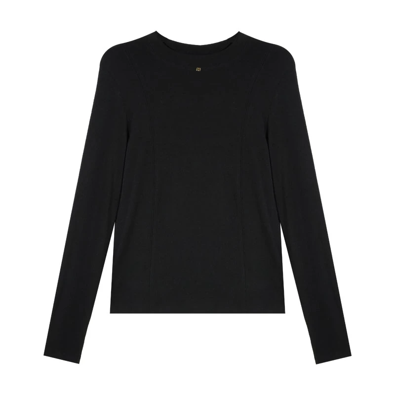 MOMOSOLO圆领打底衫女秋季新款高级感修身显瘦长袖上衣YM2012