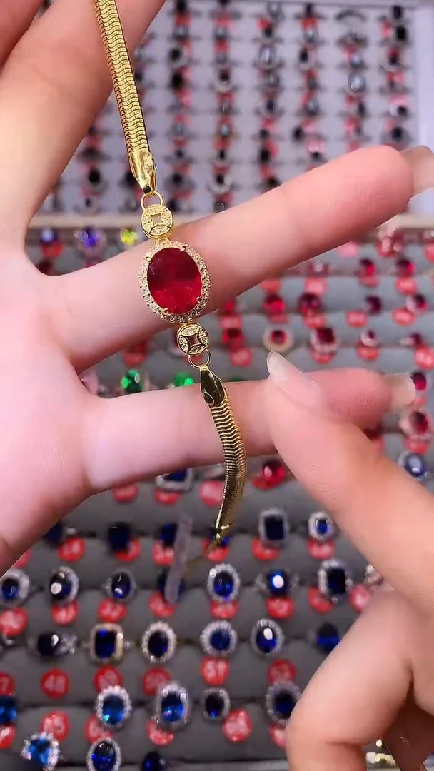 【闪购商品】红宝石手链银S925镶嵌11111