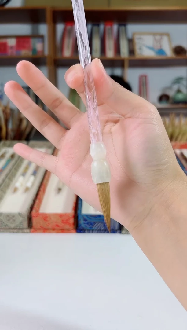 亚克力紫色白斗狼毫3.5