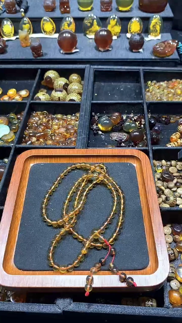 琥珀颈饰未镶嵌天然缅甸琥珀手串