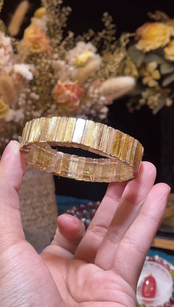 未镶嵌手串发晶钛金手排单圈14m+