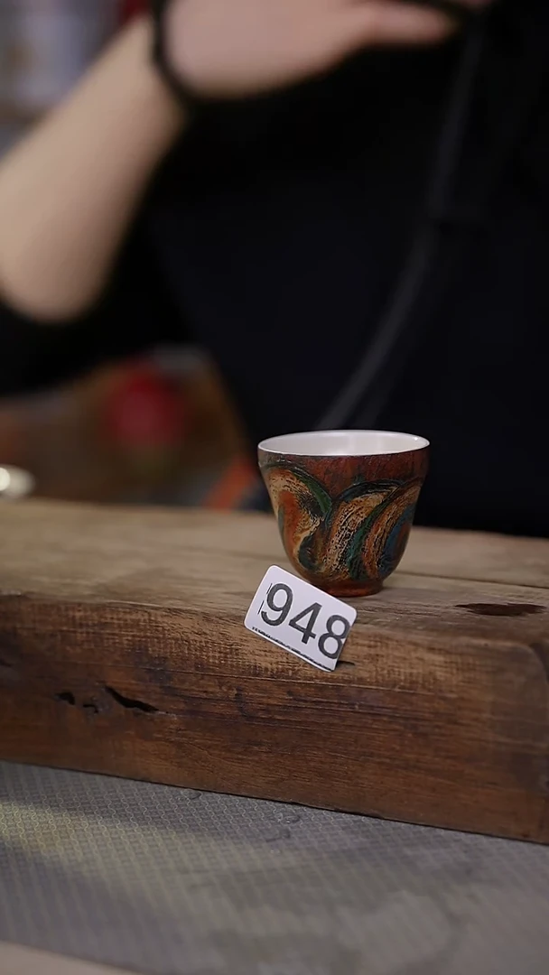 【闪购商品】瓷片小钱 重工大漆主人杯