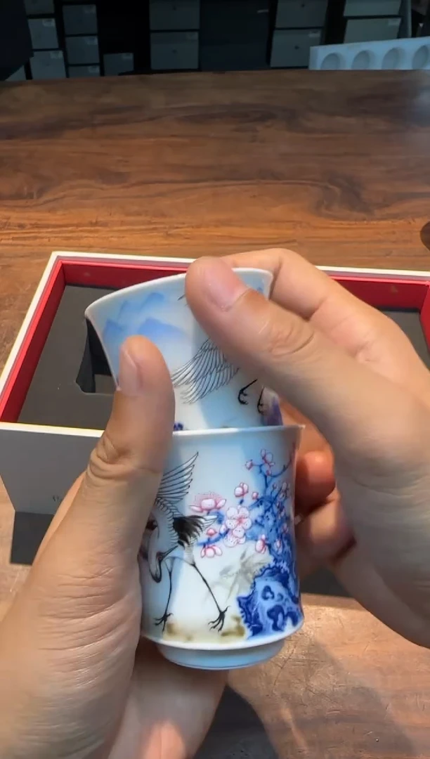 一儒堂 青花加彩鹤礼 单杯不挑