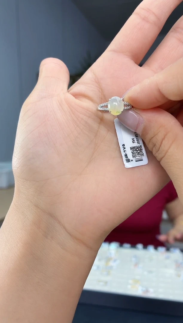 银S925镶嵌戒指翡翠11111111