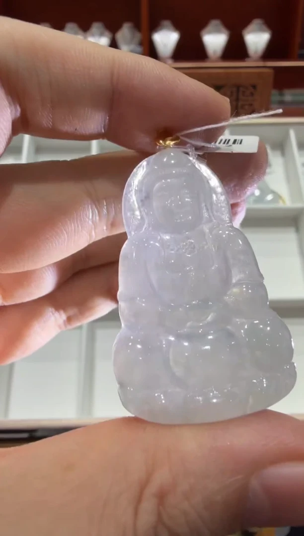 18K金镶嵌挂件翡翠A货翡翠多样性孤品