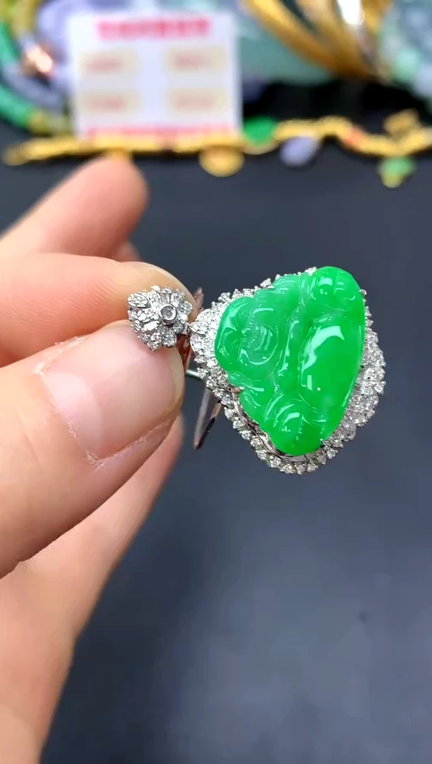 颈饰18K金镶嵌翡翠253-中国好珍宝