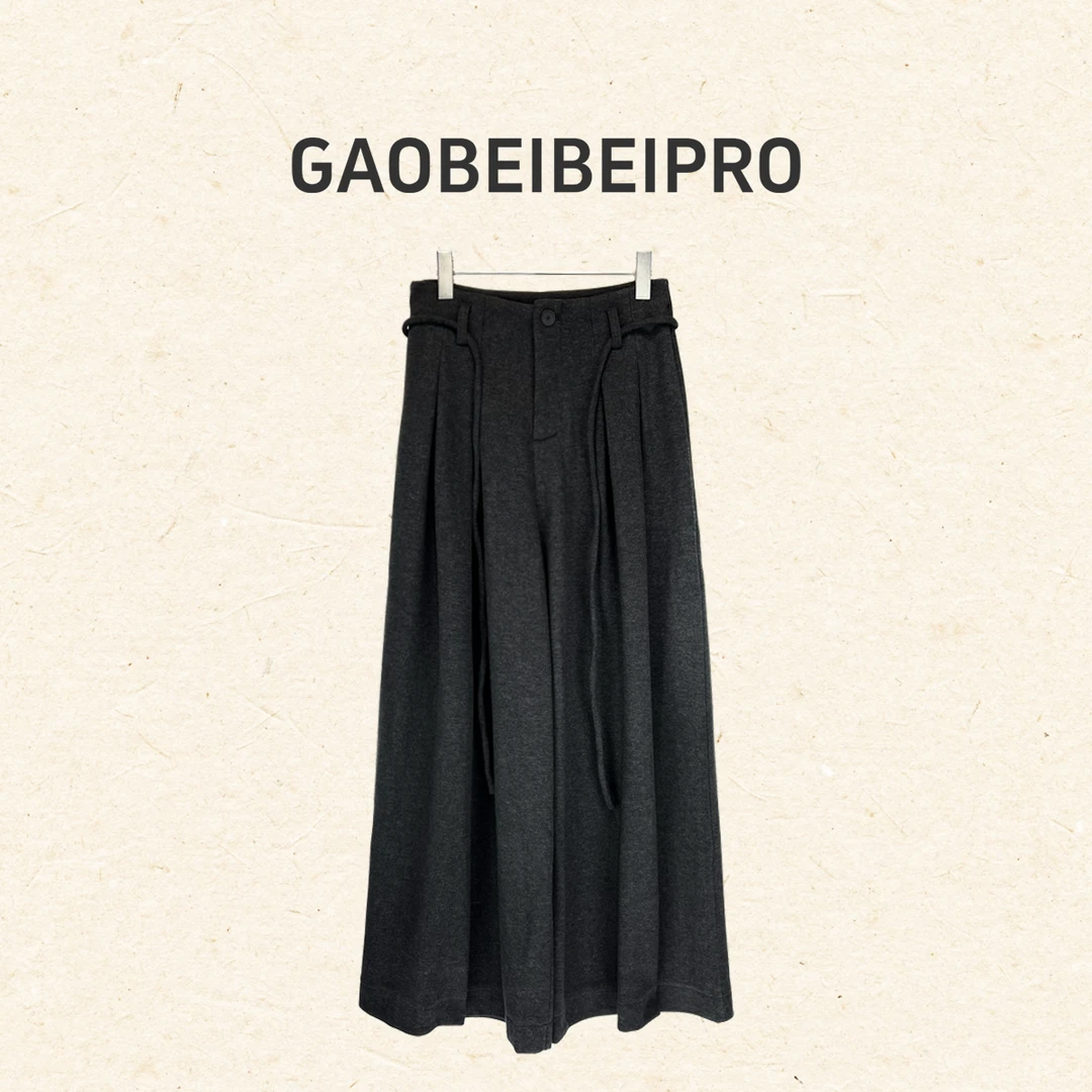 【北北-5405-5408】秋冬坠感毛呢阔腿休闲长裤